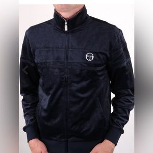 Sergio Tacchini Masters Velour Track Top Navy/ White